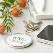 RAINBOW LOVE Premium Round Sleutelhanger (Zijkant)