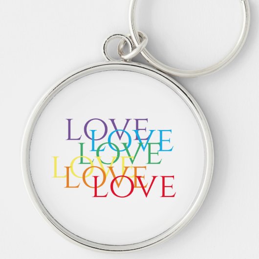 RAINBOW LOVE Premium Round Sleutelhanger (Voorkant)