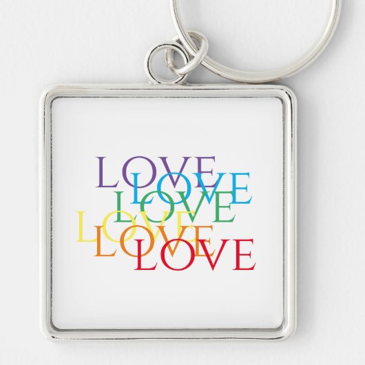 RAINBOW LOVE Premium Square Sleutelhanger (Voorkant)