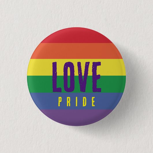 Rainbow Love Pride Ronde Button 3,2 Cm (Voorkant)