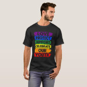 Rainbow Love Protect Support Youth LGBTQ T-shirt (Voorkant volledig)