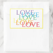 RAINBOW LOVE Rechthoek Stickers / Geel (Tas)