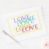 RAINBOW LOVE Rechthoek Stickers / Geel (Envelop)
