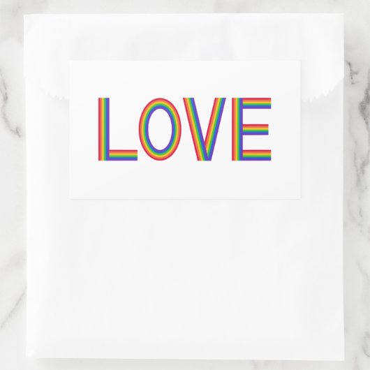 Rainbow Love Rechthoekige Sticker (Tas)