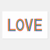 Rainbow Love Rechthoekige Sticker (Voorkant)