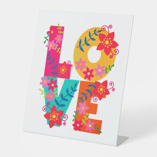 Rainbow Love Reclamebord Met Voetstuk (Voorkant)