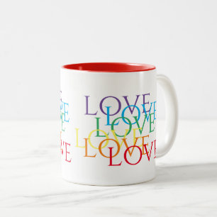 RAINBOW LOVE Red Two-Tone Mok