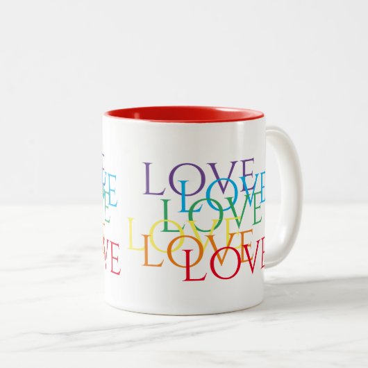 RAINBOW LOVE Red Two-Tone Mok (Voorkant rechts)