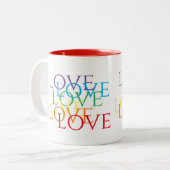 RAINBOW LOVE Red Two-Tone Mok (Voorkant links)