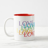 RAINBOW LOVE Red Two-Tone Mok (Links)