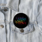 RAINBOW LOVE Round Button - zwart (In situ)
