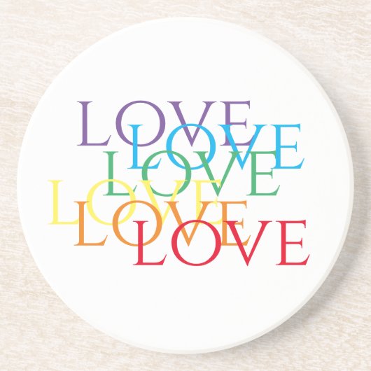 RAINBOW LOVE Sandstone Onderzetter (Voorkant)
