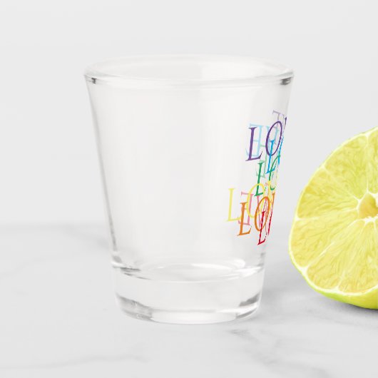 RAINBOW LOVE Shot Glass Glas (Links)