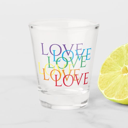 RAINBOW LOVE Shot Glass Shot Glas (Voorkant)