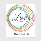 Rainbow Love Sticker (Vel)