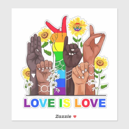 Rainbow Love Sticker (Vel)