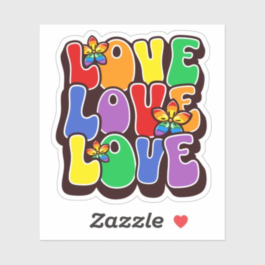 Rainbow Love Sticker (Vel)