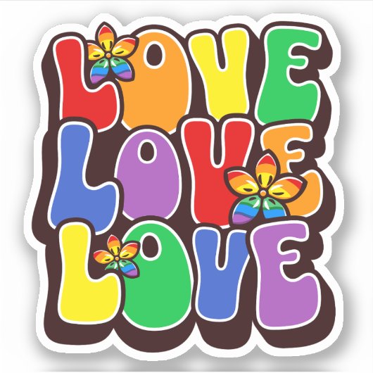 Rainbow Love Sticker (Voorkant)