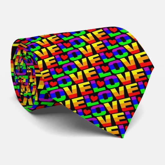 Rainbow Love stropdas (Opgerold)