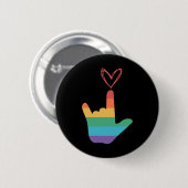 Rainbow Love Symbool Doof Ronde Button 5,7 Cm (Voorkant /achterkant)