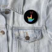 Rainbow Love Symbool Doof Ronde Button 5,7 Cm (In situ)
