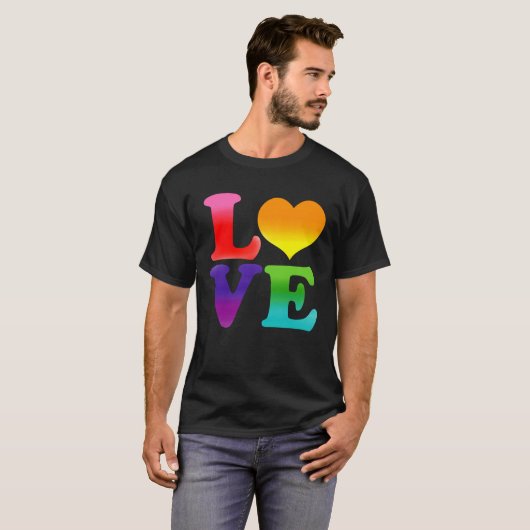 Rainbow Love T-shirt (Voorkant volledig)