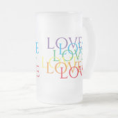 RAINBOW LOVE Tall Frosted Glass Mok (Voorkant rechts)