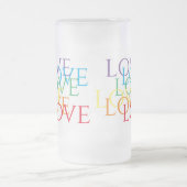 RAINBOW LOVE Tall Frosted Glass Mok (Center)