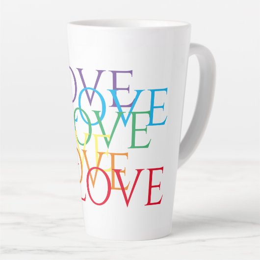 RAINBOW LOVE Tall Latte Mok (Rechterhoek)