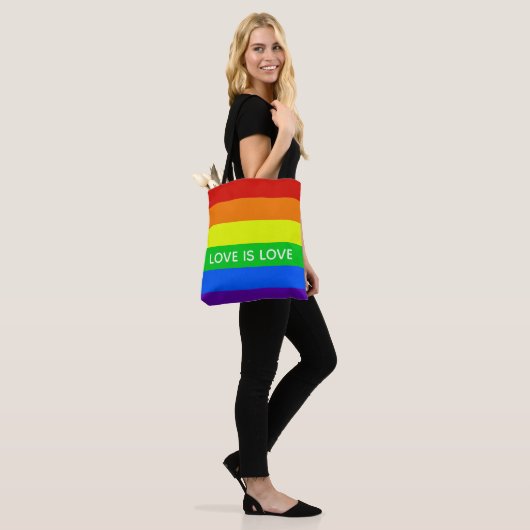 Rainbow Love Tote Bag (Op model)