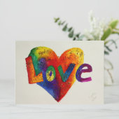Rainbow Love uitnodigen, uitnodigen of aankondigen Kaart (Staand voorkant)