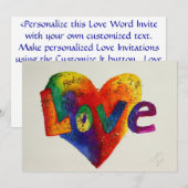 Rainbow Love uitnodigen, uitnodigen of aankondigen Kaart (Voorkant / Achterkant)