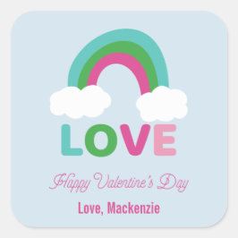 Rainbow Love Valentijn's Day Vierkante Sticker