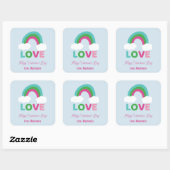 Rainbow Love Valentijn's Day Vierkante Sticker (Vel)