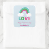 Rainbow Love Valentijn's Day Vierkante Sticker (Tas)