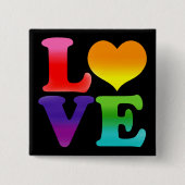 Rainbow Love Vierkante Button 5,1 Cm (Voorkant)