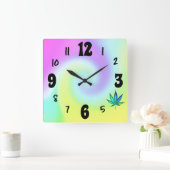 Rainbow Love Vierkante Klok (Huis)