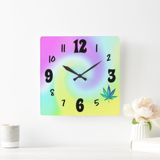 Rainbow Love Vierkante Klok (Huis)