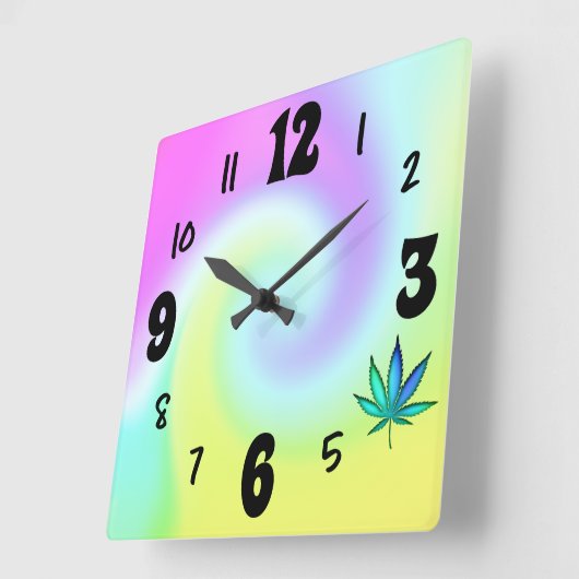 Rainbow Love Vierkante Klok (Hoek)