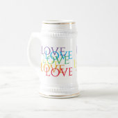 RAINBOW LOVE White & Gold Stein Bierpul (Voorkant links)