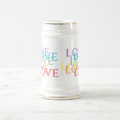 RAINBOW LOVE White & Gold Stein Bierpul (Center)
