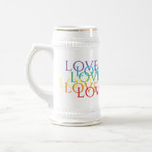 RAINBOW LOVE White & Gold Stein Bierpul (Links)
