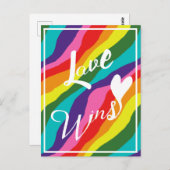 Rainbow Love Wins Briefkaart (Voorkant / Achterkant)