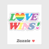 Rainbow Love Wins Heart LGBT Sticker (Vel)