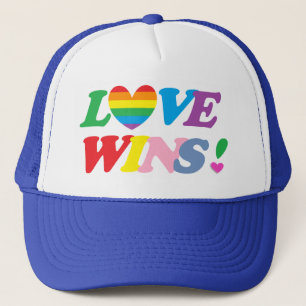 Rainbow Love Wins Heart Trucker Hat Trucker Pet