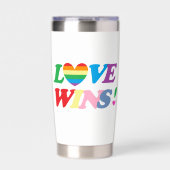 Rainbow Love Wins LGBT Geïsoleerde Drinkbeker (Voorkant)