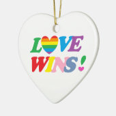 Rainbow Love Wins! LGBT Keramisch Ornament (Links)
