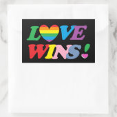 Rainbow Love Wins Pride Heart LGBT Rechthoekige Sticker (Tas)
