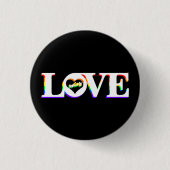 Rainbow Love Wins Ronde Button 3,2 Cm (Voorkant)
