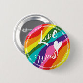 Rainbow Love Wins Ronde Button 5,7 Cm (Voorkant /achterkant)